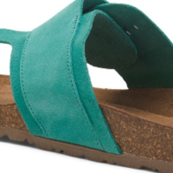 NEW YOKONO Made In Spain Suede Sandals With Gold Buckle black 462mn - Picture 3 of 4